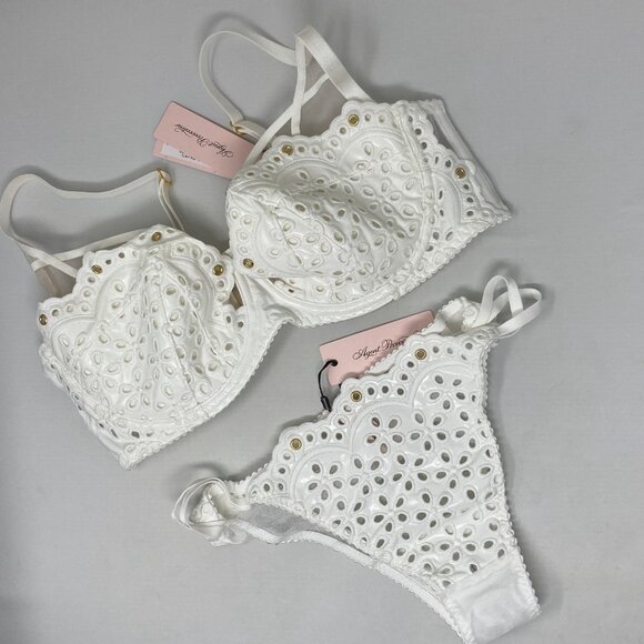 Agent Provocateur Nicoletti White 36DD/4 Set NWT - Picture 8 of 14